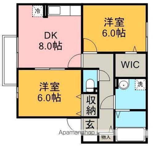 川越線 笠幡駅 徒歩37分 2階建 築17年(2DK/1階)の間取り写真