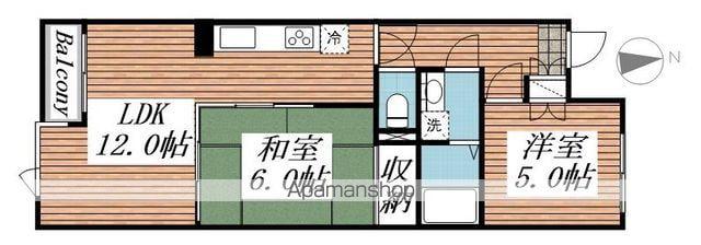 プレセランス郡山(2LDK/1階)の間取り写真