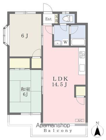 ハイツ関谷(2LDK/3階)の間取り写真