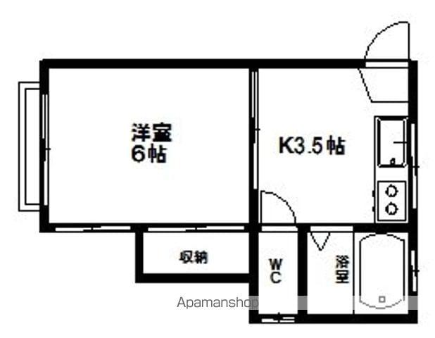 誉田コーポ(1K/1階)の間取り写真