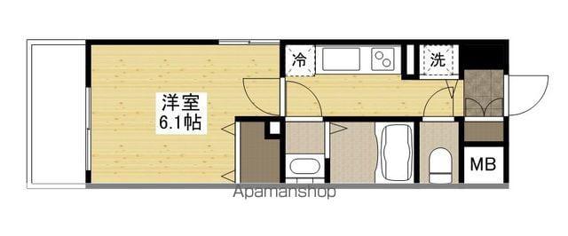 ジェイシティミライエ大手町(1K/2階)の間取り写真