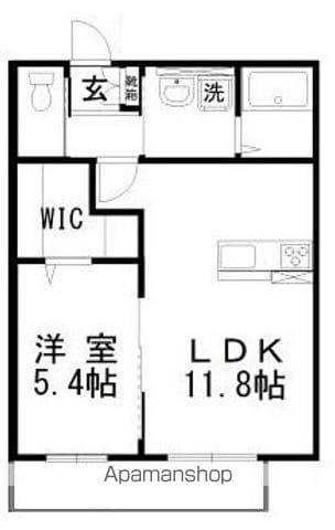 ソレイユみそらⅣ(1LDK/1階)の間取り写真