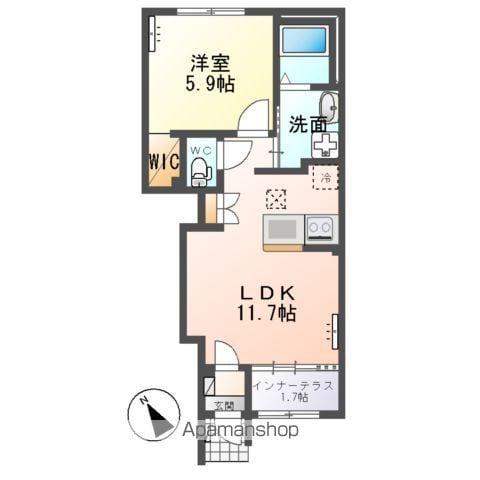 フォレストサイド(1LDK/1階)の間取り写真