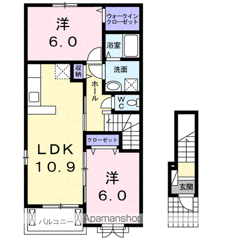 フォーリスト・パークⅢ(2LDK/2階)の間取り写真