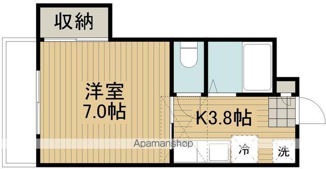 ロイヤルパインB(1K/2階)の間取り写真