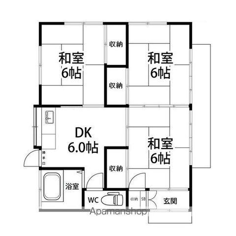 東北本線 塩釜駅 徒歩10分 1階建 築47年(3DK)の間取り写真