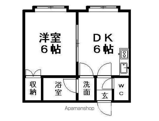 エミネンス美園114(1DK/2階)の間取り写真