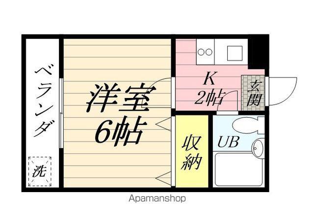 オイゼンビル(1K/3階)の間取り写真