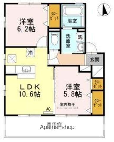 グラン・ノーブル(2LDK/1階)の間取り写真