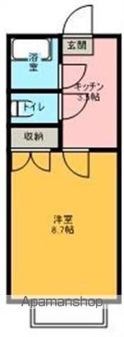 ベルトピア福島9(1K/2階)の間取り写真