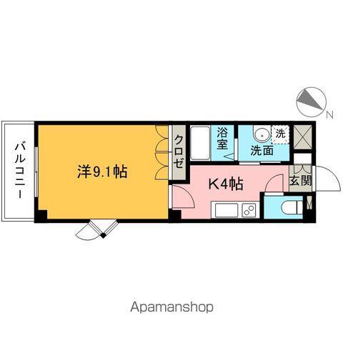 ストロベリーフィールド(1K/3階)の間取り写真