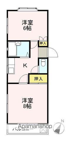 サウザンヒル(2K/2階)の間取り写真