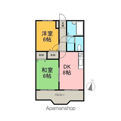 マンションアダージョ(2DK/2階)の間取り写真