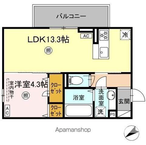 D-ROOM パレットハウス(1LDK/3階)の間取り写真