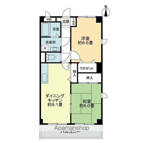 フィネス松縄(2DK/2階)の間取り写真