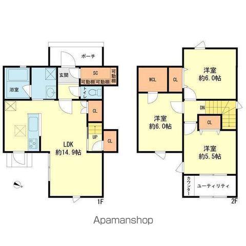 ミモザⅡ(3LDK)の間取り写真