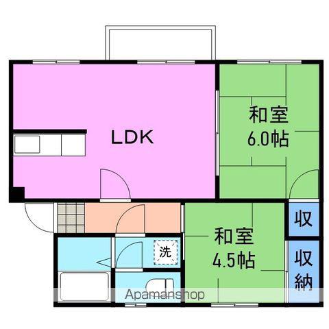 メゾン西岩国Ⅱ(2LDK/2階)の間取り写真