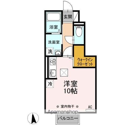 コンフォーティアス(ワンルーム/1階)の間取り写真