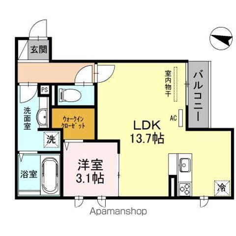 クオーレ(1LDK/3階)の間取り写真