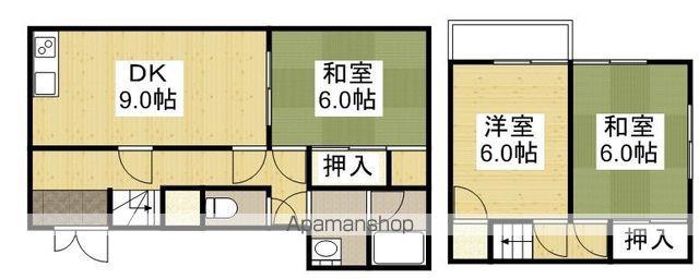 福塩線 福山駅 徒歩48分 2階建 築33年(3DK)の間取り写真