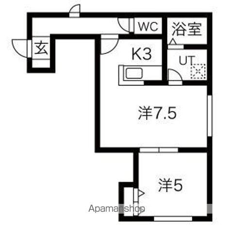 ライムローズ(1LDK/3階)の間取り写真