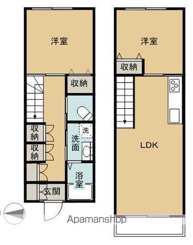 LEA・TOWN(2LDK/1階)の間取り写真