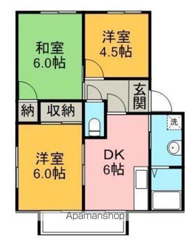 メゾンひうち(3DK/2階)の間取り写真