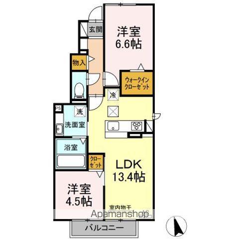 グランツⅡ(2LDK/1階)の間取り写真