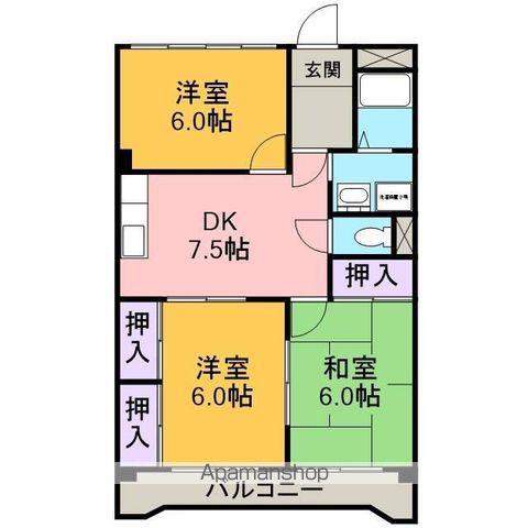 グリーンヒルNO.1(3DK/5階)の間取り写真