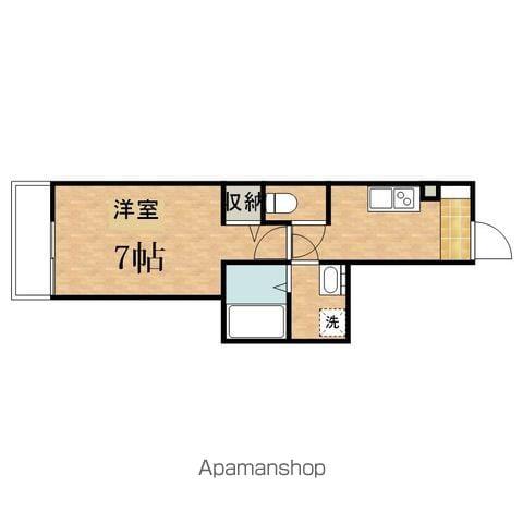 MELDIA長沼Ⅱ(1K/1階)の間取り写真