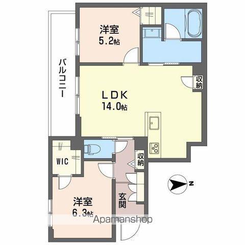 スプランドーレ新金岡(2LDK/2階)の間取り写真