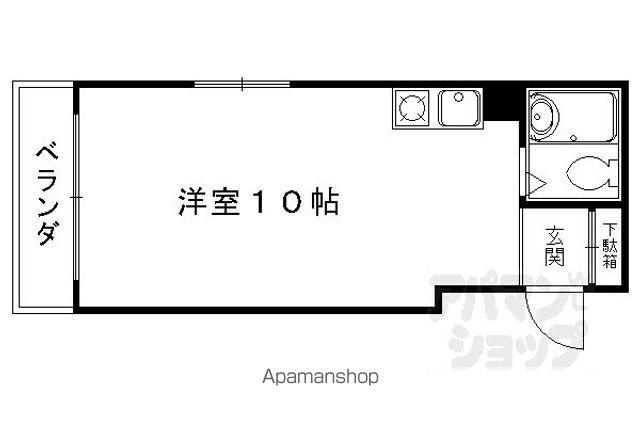 衣笠赤阪町マンション(ワンルーム/2階)の間取り写真