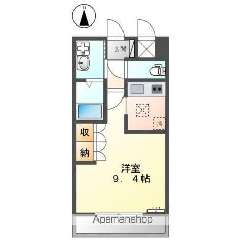 フェリーチェ(1K/1階)の間取り写真