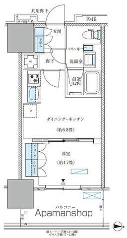 パークアクシス西大島コンフォートスクエア(1DK/11階)の間取り写真