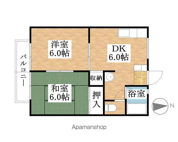 サンスイート門野(2DK/1階)の間取り写真
