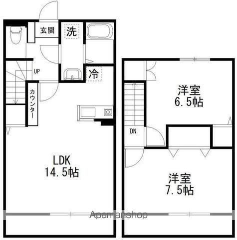 クオーレ鷺沼(2LDK/1階)の間取り写真