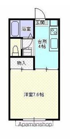 ドミ馬場小路A(1K/2階)の間取り写真