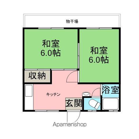 北岡マンション(2K/1階)の間取り写真