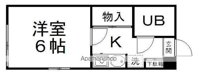 カーサ台原(1K/2階)の間取り写真