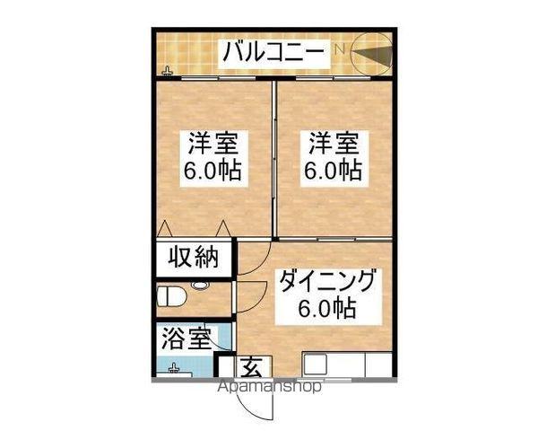 ストリーム第二ビル(2DK/1階)の間取り写真