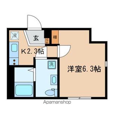 エムズ西六郷(1K/1階)の間取り写真