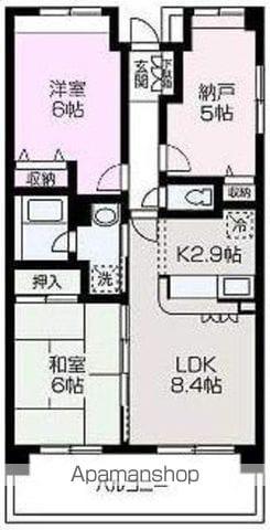 アンジェレ(2SLDK/4階)の間取り写真