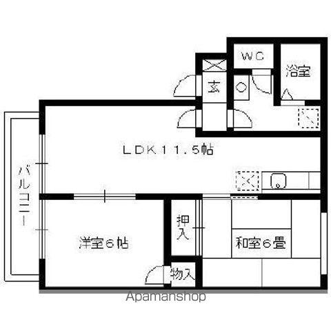 タプロコート参番館(2LDK/2階)の間取り写真
