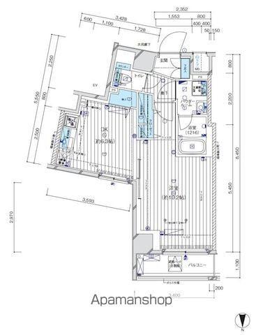 メインステージ八広(1DK/8階)の間取り写真