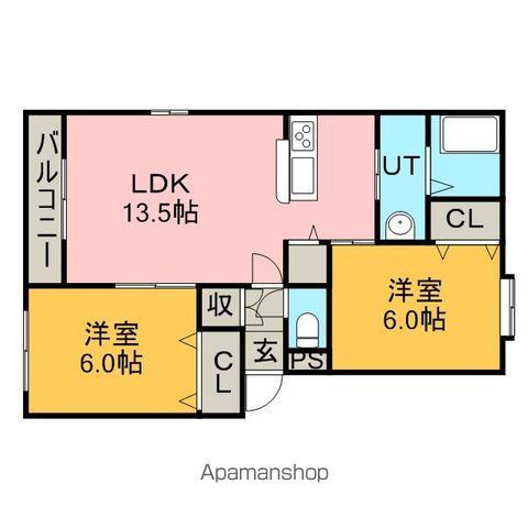 レオーネ新琴似(2LDK/1階)の間取り写真