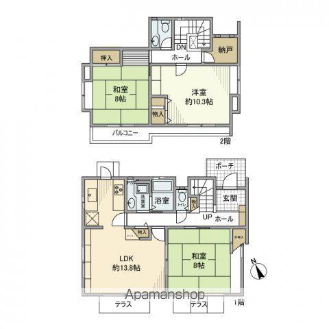 常磐線 藤代駅 徒歩7分 2階建 築37年(3LDK)の間取り写真