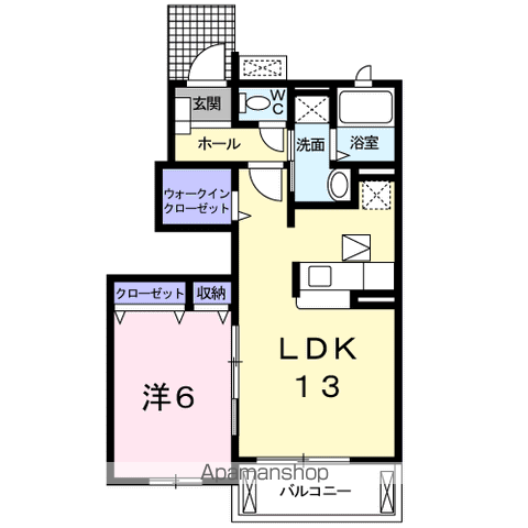 メゾン・アルモニーA(1LDK/1階)の間取り写真