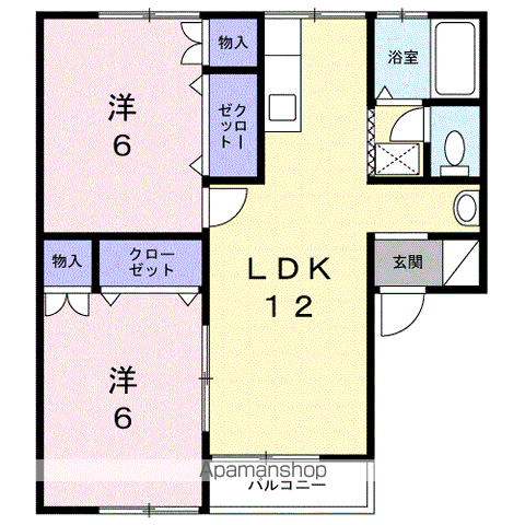 アーバン中桜田(2LDK/2階)の間取り写真