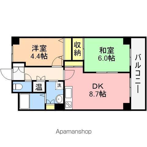 エクセリア駅南(2DK/7階)の間取り写真