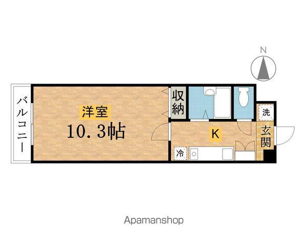 キャッスルヒルズ(1K/3階)の間取り写真